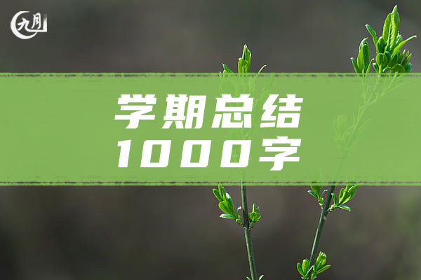 学期总结1000字