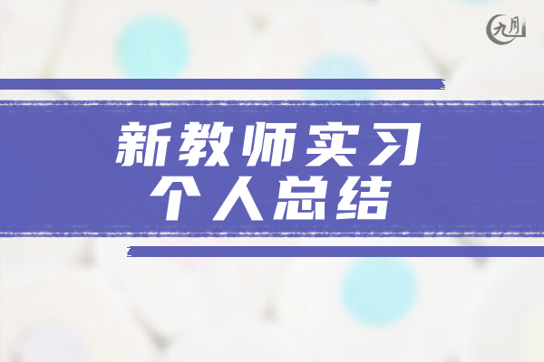 新教师实习个人总结