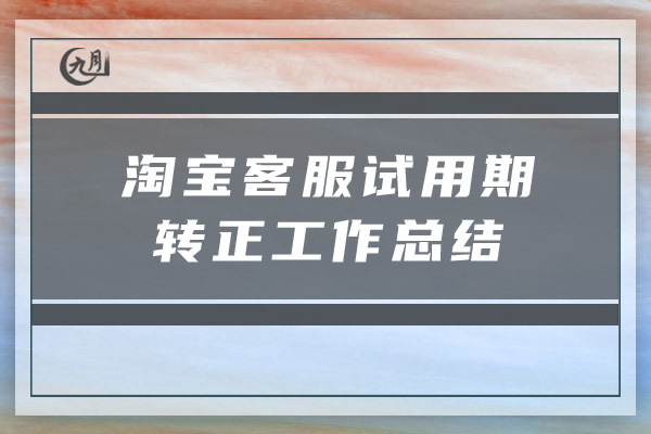 淘宝客服试用期转正工作总结