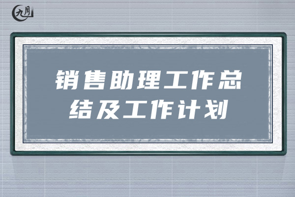 销售助理工作总结及工作计划