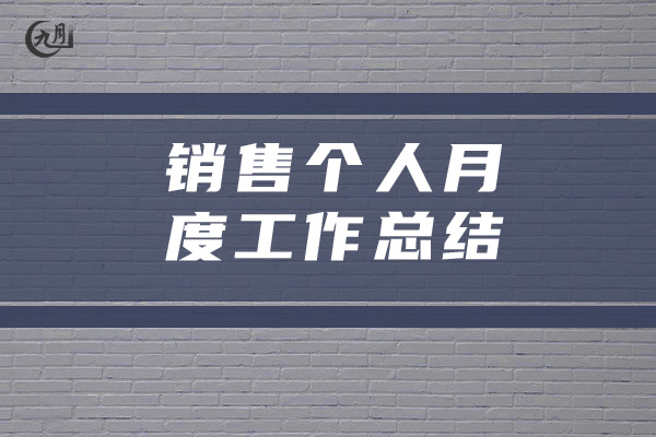 销售个人月度工作总结