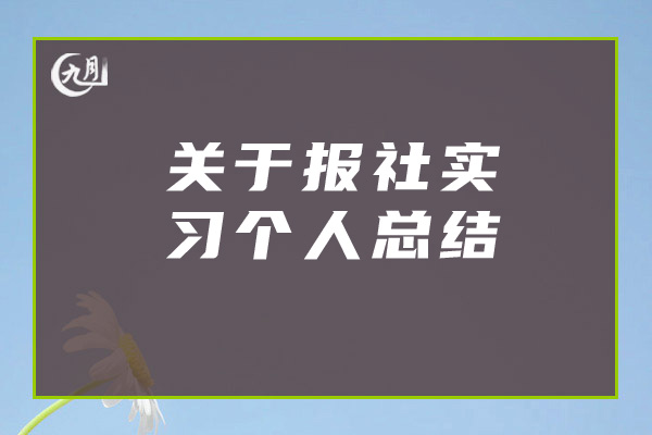 关于报社实习个人总结