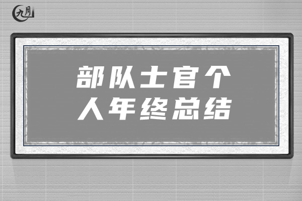 部队士官个人年终总结