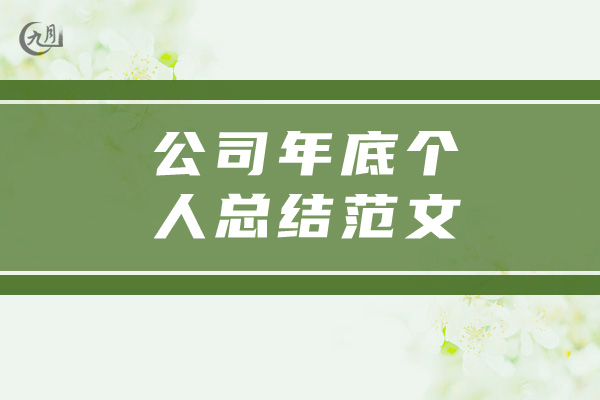 公司年底个人总结范文