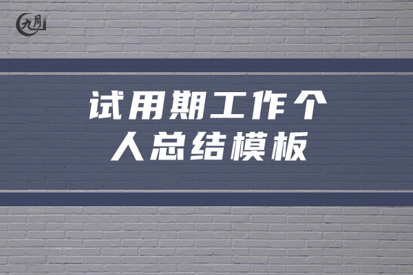 试用期工作个人总结模板