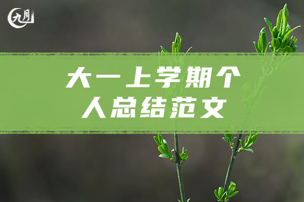 大一上学期个人总结范文