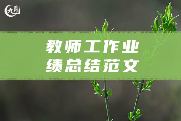 教师工作业绩总结范文