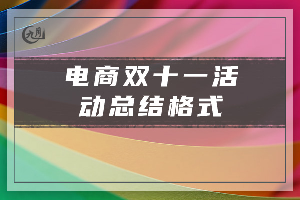 电商双十一活动总结格式