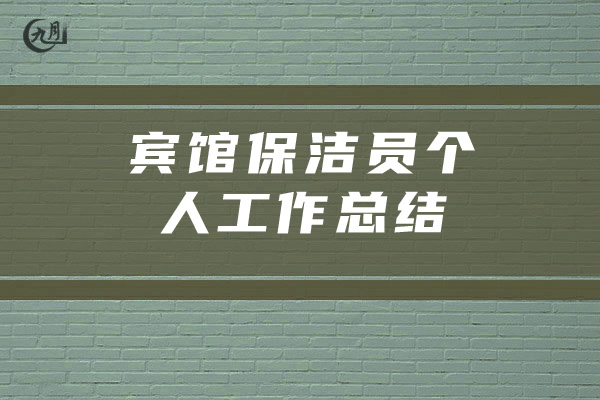 宾馆保洁员个人工作总结