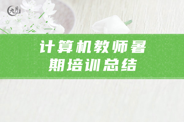 计算机教师暑期培训总结