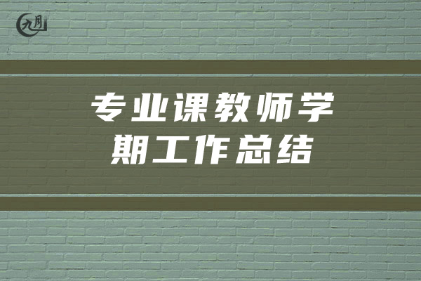 专业课教师学期工作总结