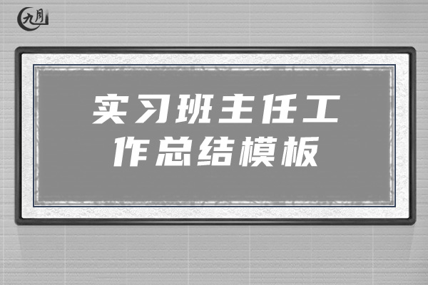 实习班主任工作总结模板