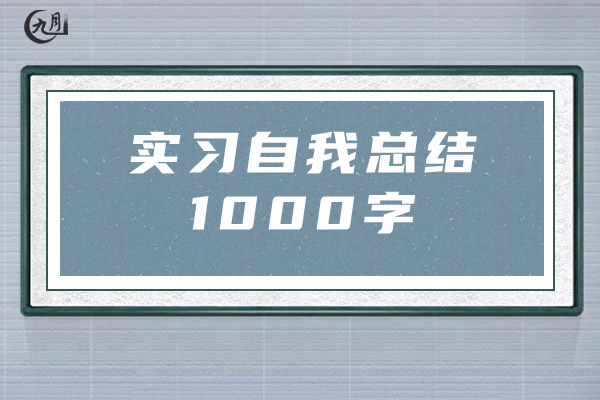 实习自我总结1000字