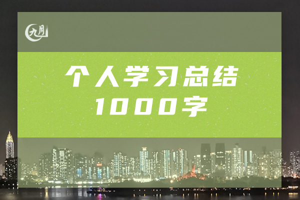 个人学习总结1000字