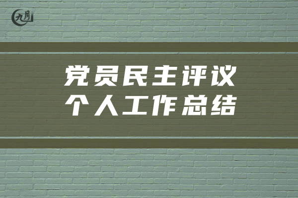 党员民主评议个人工作总结