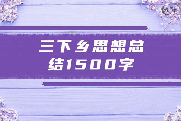 三下乡思想总结1500字