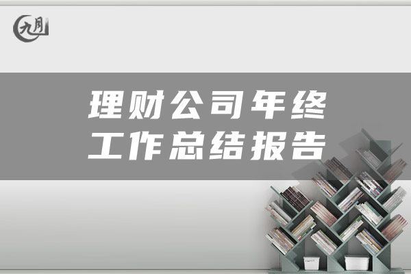 理财公司年终工作总结报告