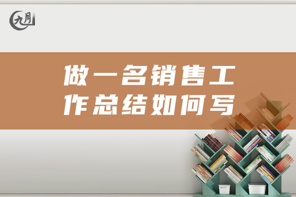 做一名销售工作总结如何写