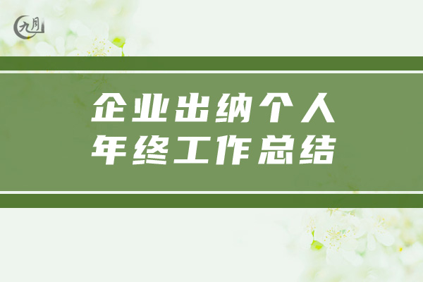 企业出纳个人年终工作总结