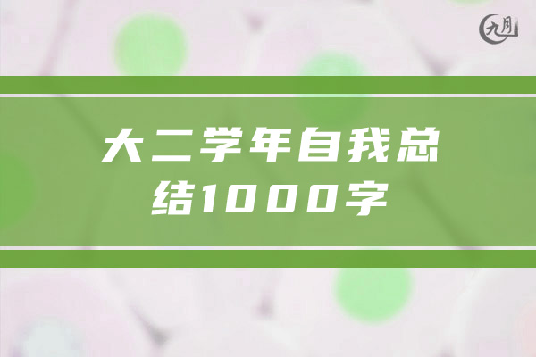 大二学年自我总结1000字