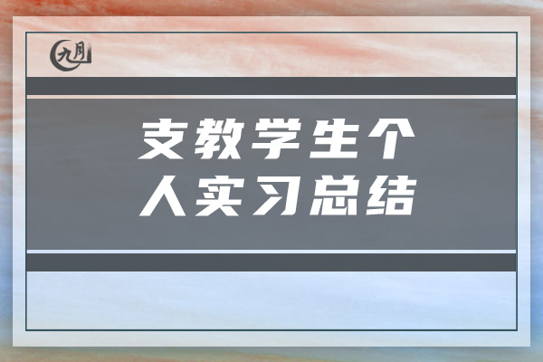 支教学生个人实习总结