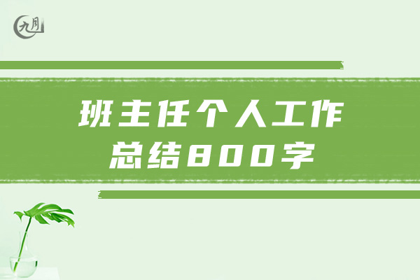 班主任个人工作总结800字