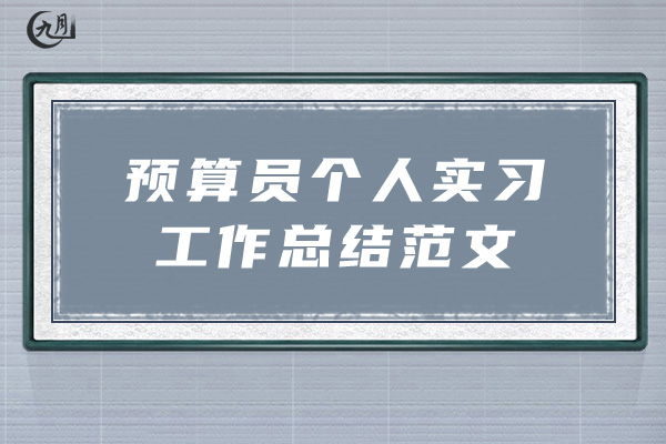 预算员个人实习工作总结范文