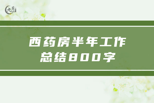 西药房半年工作总结800字