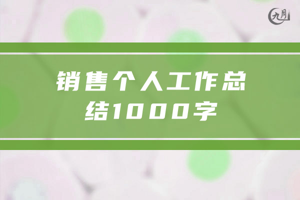 销售个人工作总结1000字